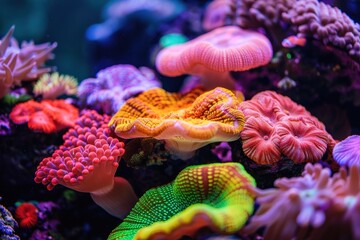 Obraz premium colorful coral underwater close up