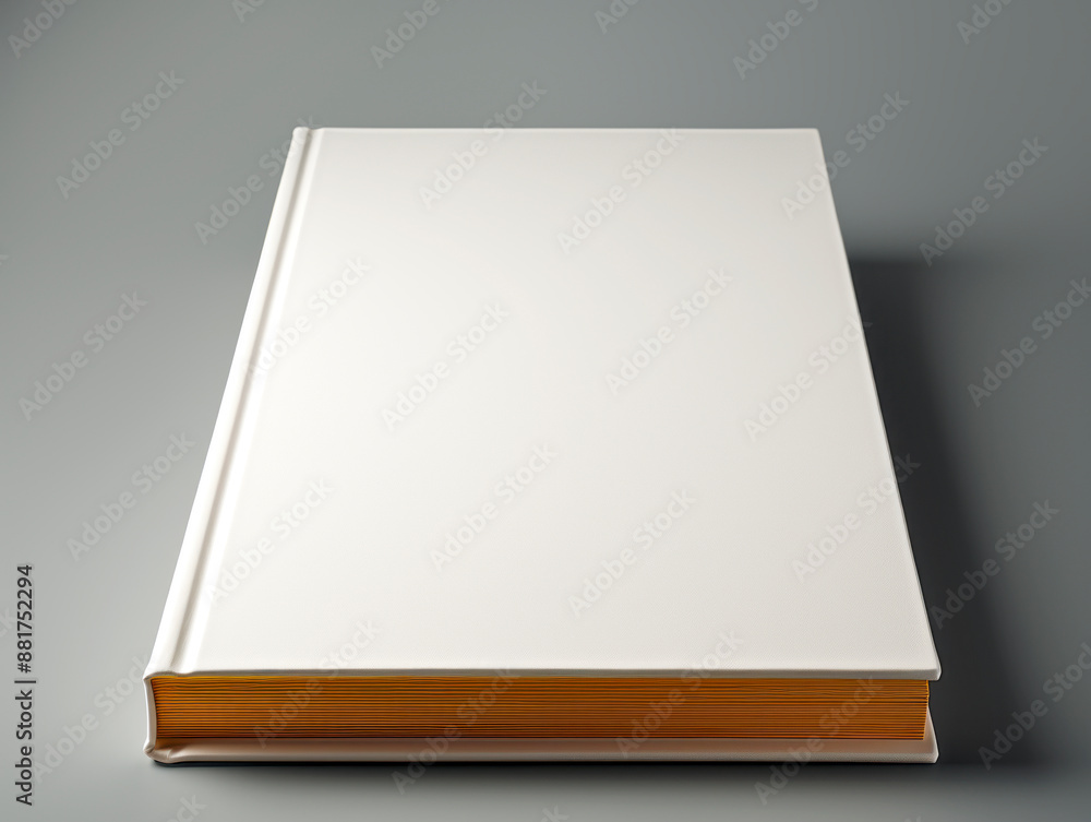 Poster a blank book cover mockup on a gray background, ideal for branding and design presentations. generat