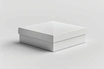 Fototapeta premium Blank White Box Mockup on Isolated White Background created with Generative AI