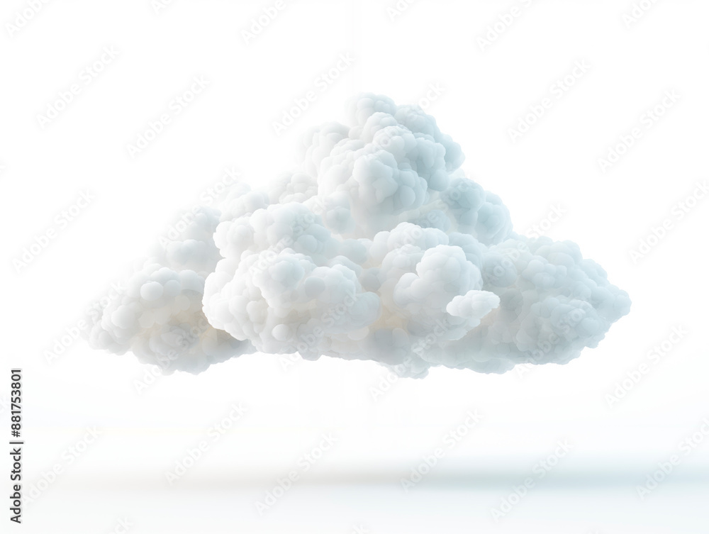 Aufkleber a cloud structure highlighted against a plain white background, illustrating a lightweight creative 
