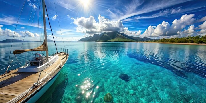 Sail away on an unforgettable adventure through crystal blue waters and breathtaking landscapes, Sailing, Adventure, Sailboat