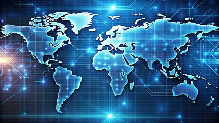 Futuristic map background with local SEO optimization for businesses