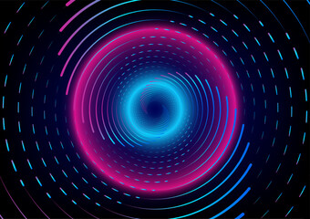 Hi-tech with octagonal line, and rectangular shapes on a blue and abstract background.  Futuristic communication and connection concept. cyberspace, and digital innovation