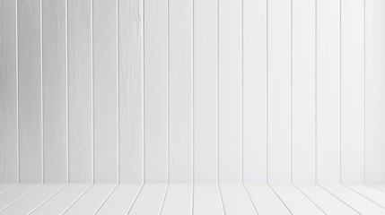 White Wooden Wall and Floor Background