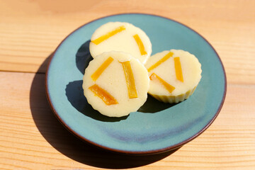 Egg custard with pumpkin dessert