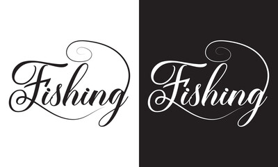 Fishing modern hand drawn lettering phrase.. Fishing logo. Calligraphy inscription. Vector illustration. EPS 10