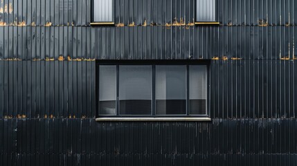 Close up of metal warehouse siding