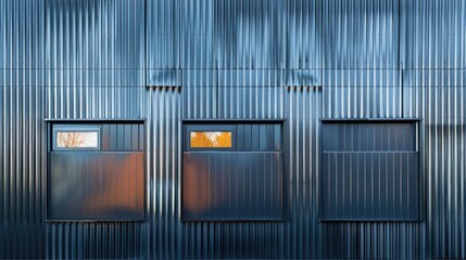 Close up of metal warehouse siding