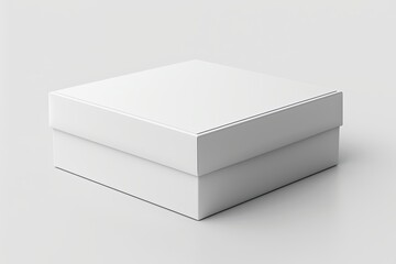 Naklejka premium Blank White Box Mockup on Isolated White Background created with Generative AI