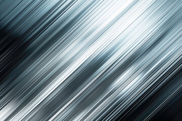 Fototapeta premium Diagonal metallic lines texture with a glossy effect on a blurred gradient background, reflecting a modern concept. Generative AI