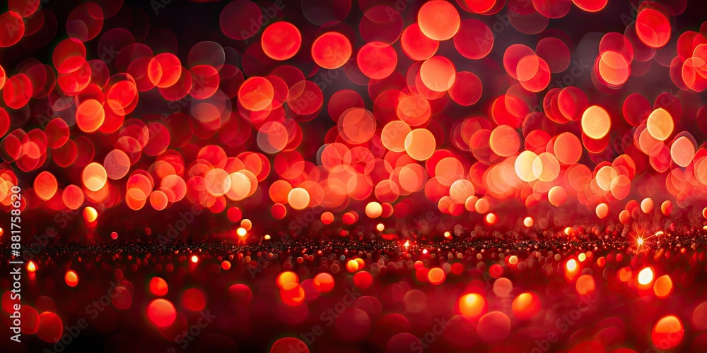 Canvas Prints Red bokeh lights glowing against a dark background, bokeh, red, glowing, lights, dark, background, abstract, festive