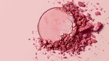 Crushed Pink Blush Compact on a Light Pink Background