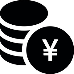 Obraz premium Stacked Yen and Yuan coin and monochrome sketch outline of money of Japan and china. Vector currency, business and commerce, payment and financial. Market and exchange, earnings and income