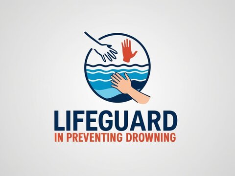 Logo showing a lifeguard symbol and water waves, representing efforts in drowning prevention and promoting water safety.