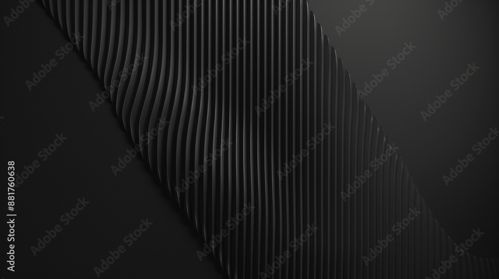 Poster black diagonal pattern with wavy lines