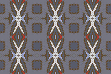 Ikat tribal Indian seamless p	attern. Ethnic Aztec fabric carpet mandala ornament native boho chevron textile.Geometric African American oriental tranditional vector illustrations. Embroidery style