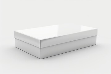 Fototapeta premium Blank White Box Mockup on Isolated White Background created with Generative AI