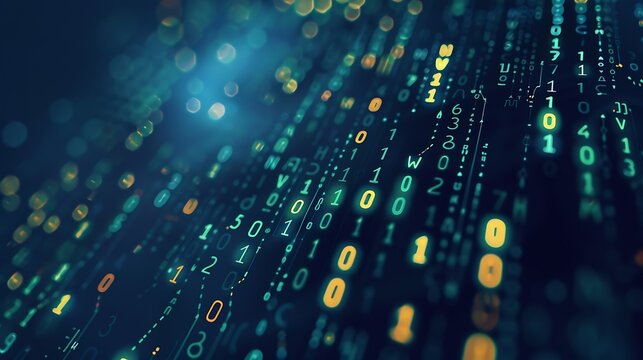 Digital transformation concept Binary code Programming Quantum computer : Generative AI