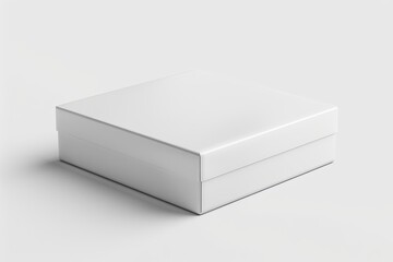 Naklejka premium Blank White Box Mockup on Isolated White Background created with Generative AI