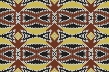 Fototapeta premium Motif ethnic handmade beautiful Ikat seamles.Ikat ethnic tribal, boho colors seamless wallpaper. Ethnic Ikat abstract background art.Illustration for greeting cards, printing and other design project.
