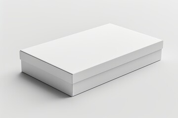 Naklejka premium Blank White Box Mockup on Isolated White Background created with Generative AI