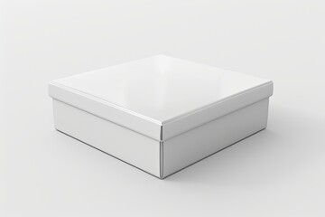 Blank White Box Mockup on Isolated White Background created with Generative AI
