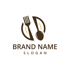 Food logo. Icon and label for design menu restaurant or cafe