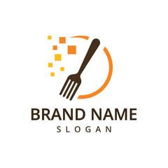 Food logo. Icon and label for design menu restaurant or cafe