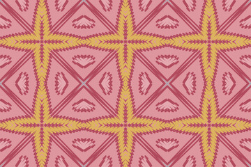 Motif ethnic handmade beautiful Ikat seamles.Ikat ethnic tribal, boho colors seamless wallpaper. Ethnic Ikat abstract background art.Illustration for greeting cards, printing and other design project.