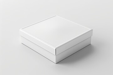 Blank White Box Mockup on Isolated White Background created with Generative AI