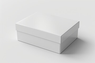 Blank White Box Mockup on Isolated White Background created with Generative AI