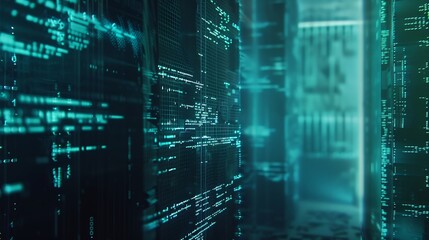 series mainframe in a futuristic representation of a matrix code : Generative AI