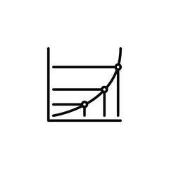 Simple line graph icon representing growth and increase over time