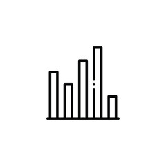Obraz premium Simple black line graph icon representing data analysis and statistics