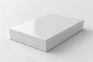 Naklejka premium Blank White Box Mockup on Isolated White Background created with Generative AI