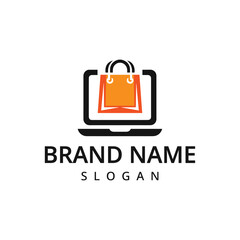 Shop logo, Shopping bag logo design, Online Shop logo vector template