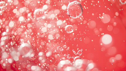 bubbles and foam, solid red background
