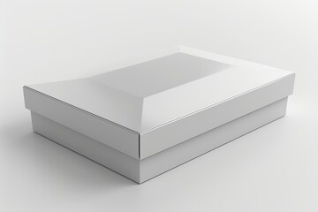 Naklejka premium Blank White Box Mockup on Isolated White Background created with Generative AI