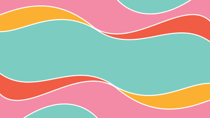 Groovy Wave Background. Colorful Wave. Vector illustration, retro 60s, 70s.