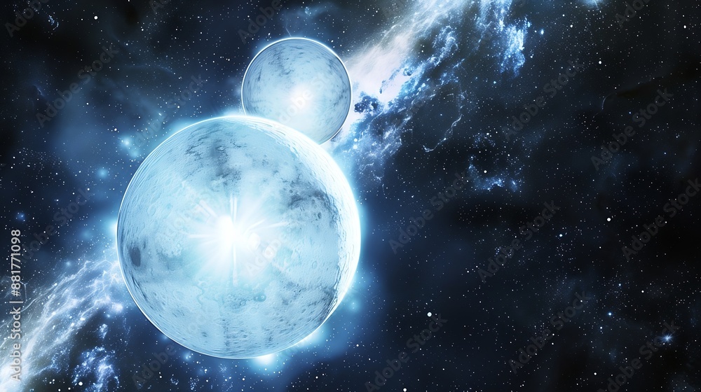Aufkleber a white dwarf is absorbing gas from another star gravitational interaction of two stars exchange of 