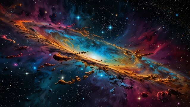 A luminously radiant cosmic map shimmers with breathtaking detail, depicting a vivid tapestry of swirling galaxies and sparkling img