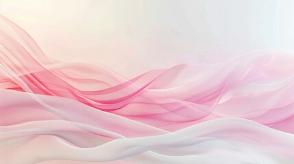 Fototapeta premium Pink and White Sheer Fabric Draped in Waves