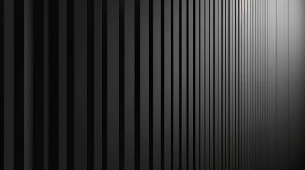 Close Up View Of Black Vertical Lines On A Modern Building Facade
