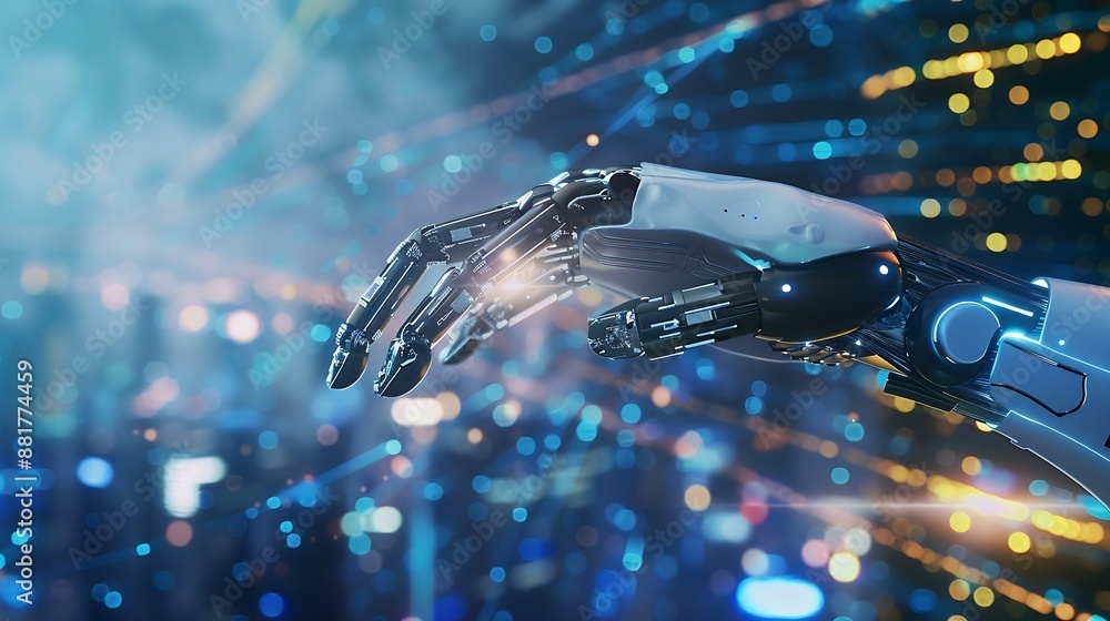 Leinwandbilder AI tech enhances businesses by processing data improving decisionmaking developing innovative products automating processes and boosting competitiveness future technology : Generative AI