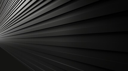 Obraz premium Black Slatted Wall With Perspective Lines