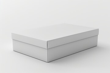 Fototapeta premium Blank White Box Mockup on Isolated White Background created with Generative AI