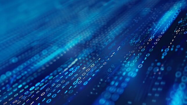 Technology abstract blue background blue binary code : Generative AI