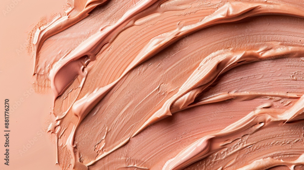 Wall mural Close Up Swatch of Peach Colored Makeup Foundation