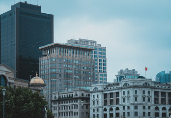 Obraz premium Urban city view with buildings in Shanghai, China