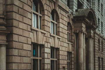 traditional building exterior facade close-up details in Shanghai, China